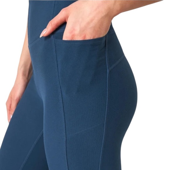 Mondetta High Waist Active Legging M Teal Side Pockets Mesh Moisture Wicking NWT - Picture 3 of 13